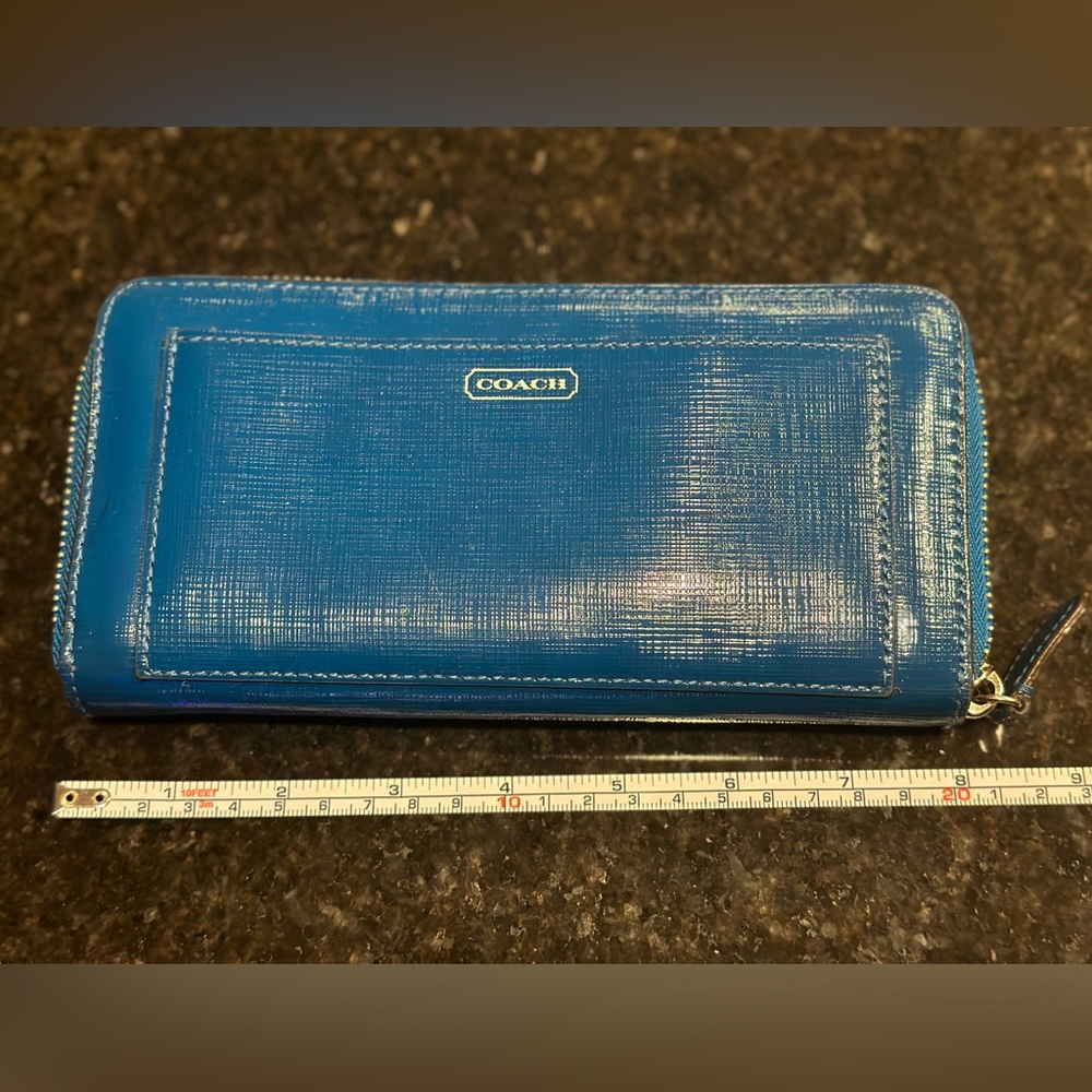 Coach Accordion Zip Wallet Teal